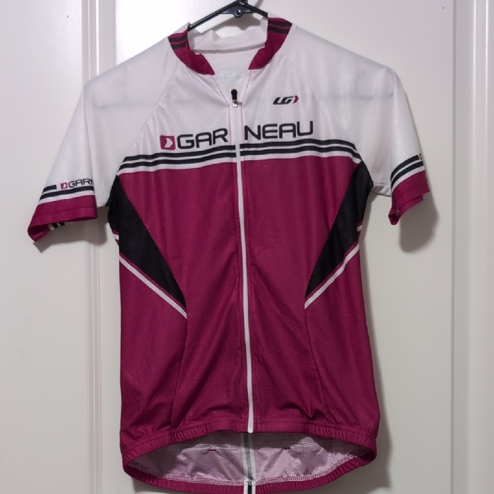 Garneau Pink and White Cycling Jersey